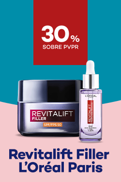 Revitalift Filler da marca Loreal Paris com destaque promocional de até 30% sobre preço de Venda ao Público Recomendado